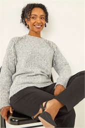 Petite Fringe Shoulder Knit Jumper