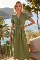 Cotton Crochet Trim Dress