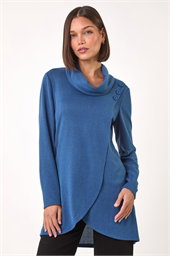 Wrap Front Cowl Neck Top