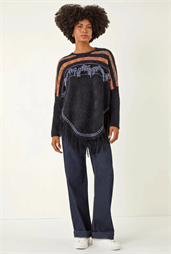 Jacquard Tassel Knit Jumper