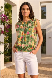 Floral Print Bow Detail Top