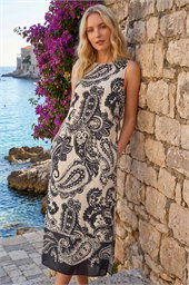 Paisley Print Midi Dress