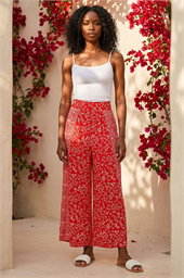 Floral Border Panel Culotte Trousers