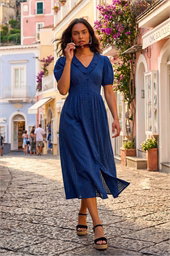 Textured Frill Midi Dress