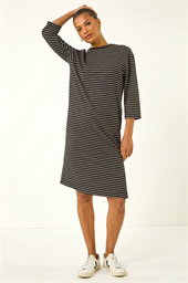Stripe Jersey Stretch T-Shirt Dress