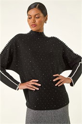 Sparkly Blanket Stitch Knit Jumper