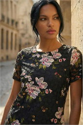 Floral Print Lace Stretch Top