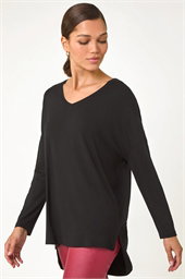 V-Neck Tunic Stretch Top