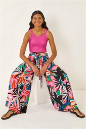Abstract Print Pocket Palazzo Trouser 