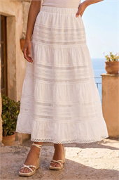 Petite Lace Trim Maxi Skirt