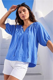 Tie Front Raglan Sleeve Top