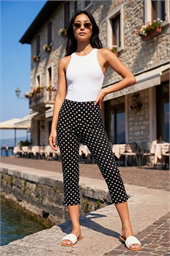 Petite Spot Print Bengaline Crop Trouser