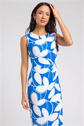 Leaf Print Twist Detail Shift Dress