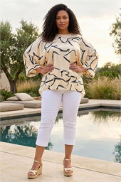 Curve Mono Print Longline Top