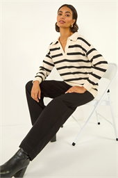 Collar Stripe Knit Jumper