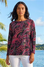 Paisley Print Snit Top