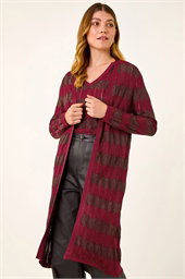 Shimmer Stitch Longline Knit Cardigan