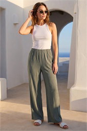 Petite Wide Leg Textured Trouser