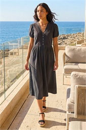 Cotton Crochet Trim Dress