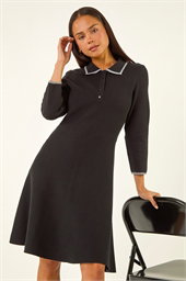Petite Collared Knit Dress