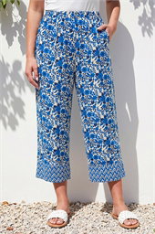 Petite Print Cropped Trouser