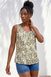 Abstract Spot Print Button Vest