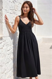 Crochet Strappy Midi Dress