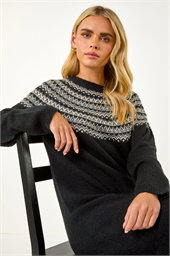Petite Fairisle Knit Jumper Dress