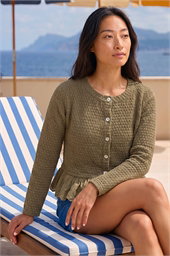 Petite Broderie Hem Stretch Cardigan