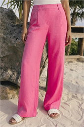 Linen Linen Blend Leg Trousers