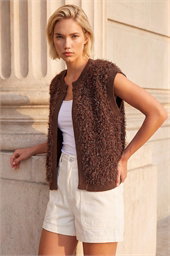 Fluffy Shimmer Knit Waistcoat