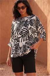 Leaf Print Tunic Top