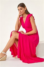 Crinkle Tiered Frill Maxi Dress