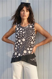 Spotted Print Asymmetric Vest Top