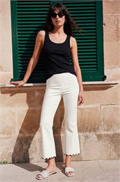 Cropped Stretch Flared Trouser