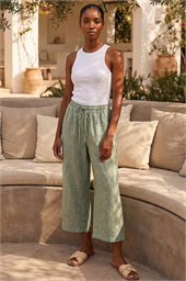 Petite Metallic Stripe Cropped Trouser