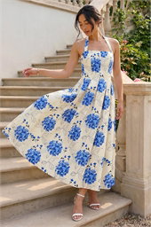 Petite Floral Stretch Midi Dress
