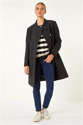 Tailored Funnel Neck Pocket Detail Coat