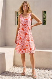 Floral Print Double Layer Dress