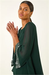 Asymmetric Sequin Cuff Top