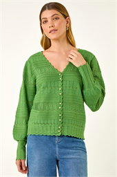 Ribbed Button Up Knit Cardigan