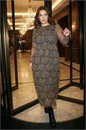 Curve Animal Print A-Line Stretch Dress