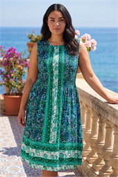 Curve Paisley Print Midi Dress