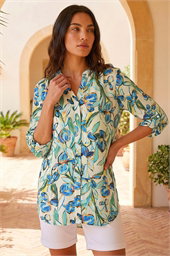 Floral Longline Overshirt