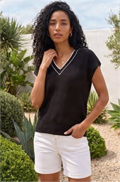 Light Weight V-Neck Knitted Vest