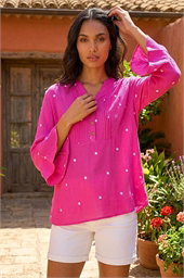 Embroidered Dot Top