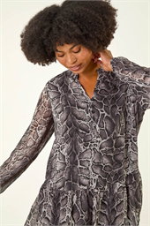 Snake Print V-Neck Tunic Top