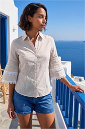 Dusk Stripe Frill Blouse