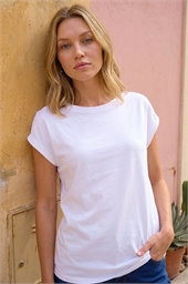 Plain Stretch Cotton Jersey T-Shirt