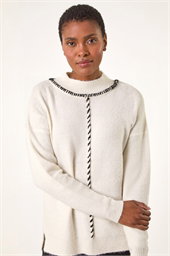 Funnel Neck Seam Detail Jumper